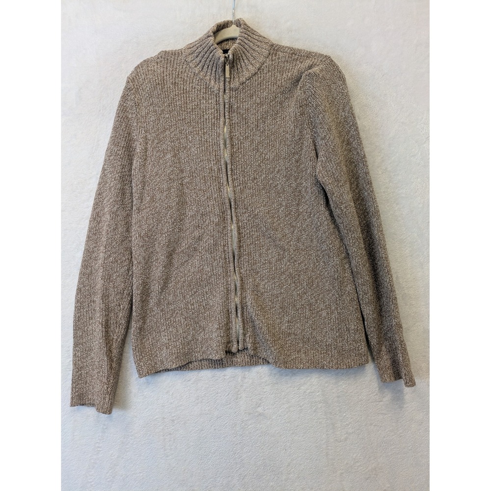 Crazy Horse Liz Claiborne Women's Size M Brown‎ Mock Sweater Full Zip
